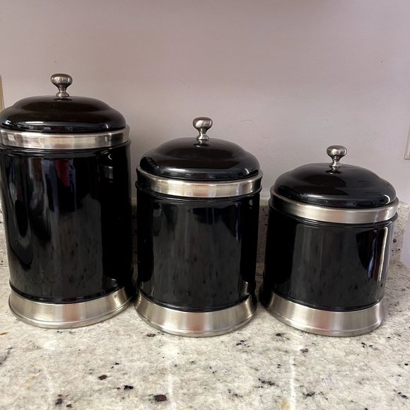 Williams Sonoma Kitchen Williams Sonoma Canister Set Of 3 Black